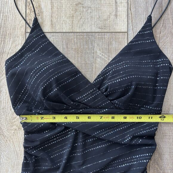 Vintage City Triangles Womens Y2K Babydoll Maxi Dress Size M Hoco Formal Glitter - Picture 10 of 14